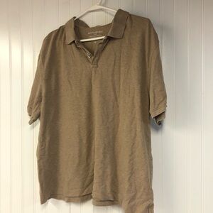 Banana Republic Men's Tan Polo Short Sleeve Shirt Organic Cotton XL